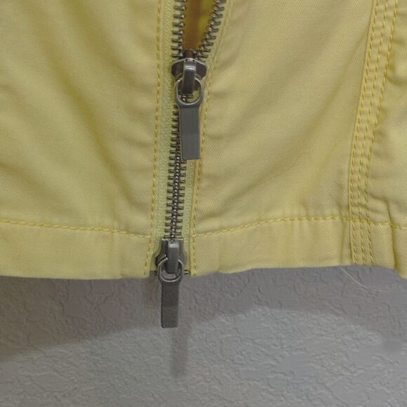 Lafayette 148 New York Size Large Yellow Cotton Stretch Zip Jacket - Picture 3 of 6